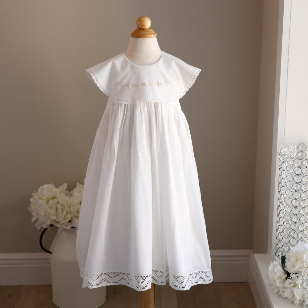 Strasburg Dress White Cotton Heirloom Beach Portrait Sundress Flower Girl